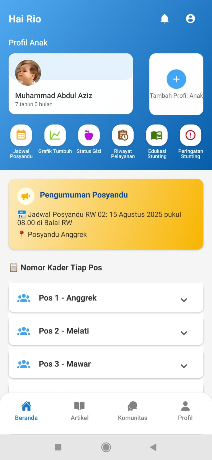 Posbunda — Mobile App